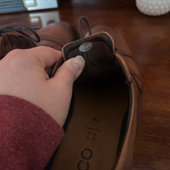 Ecco Men’s Brown Leather Dress Shoes – Size 9 –Comfort Sole business work event - Picture 7 of 15
